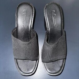 Stylish Black Knit Heels